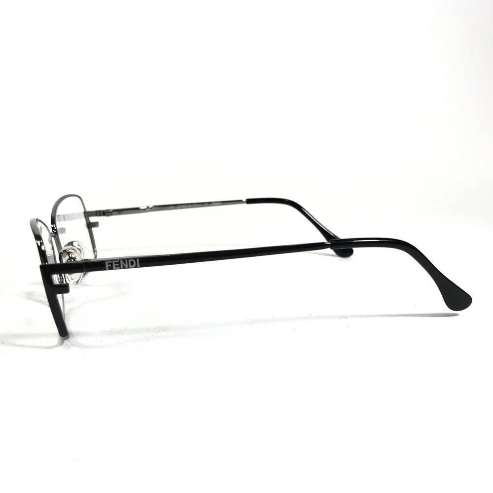 Fendi Eyeglasses Frames F959 730 Shiny NIckel Dark Silver Cat Eye 54-16-135
